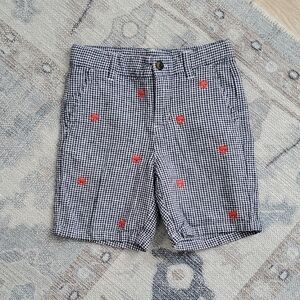 Janie and Jack Boys Embroidered Crab Gingham Shorts Sz7